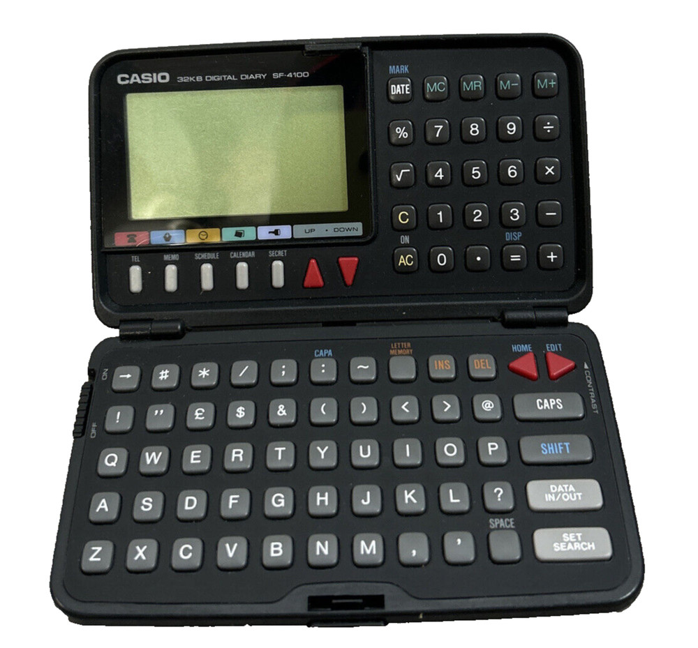Vintage Casio Digital Diary SF-4100 32KB Memory Black