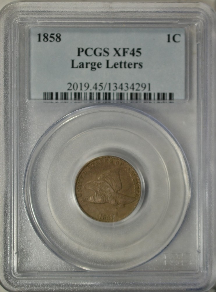 1858 Flying Eagle cent, PCGS XF45