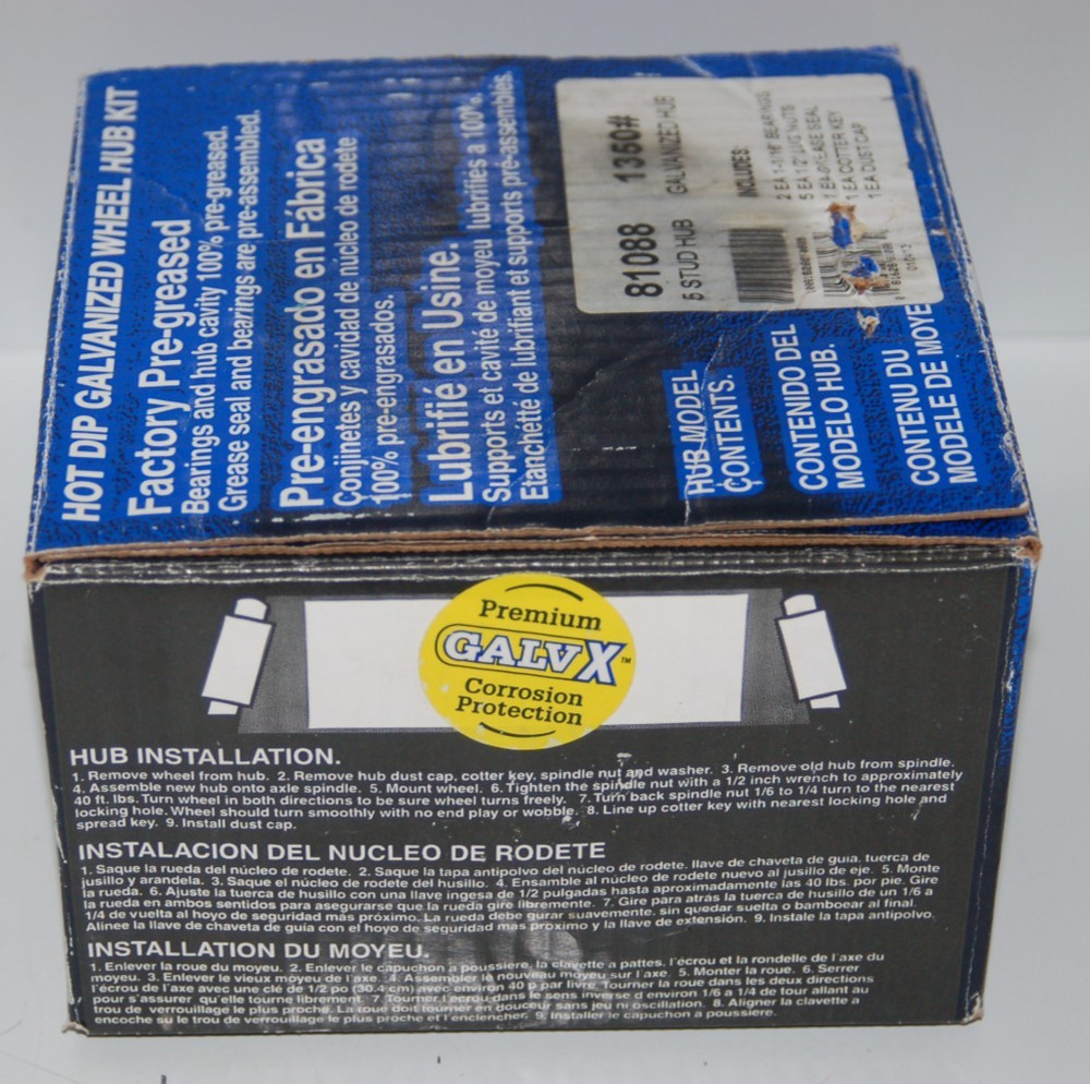 Tie Down Engineering 81088 5 Stud Galvanized Hub 1350# Kit - 1 1/16" Bearings