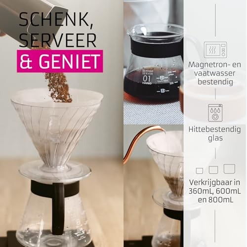 V60 Glass Range Coffee Server, Black 360ml