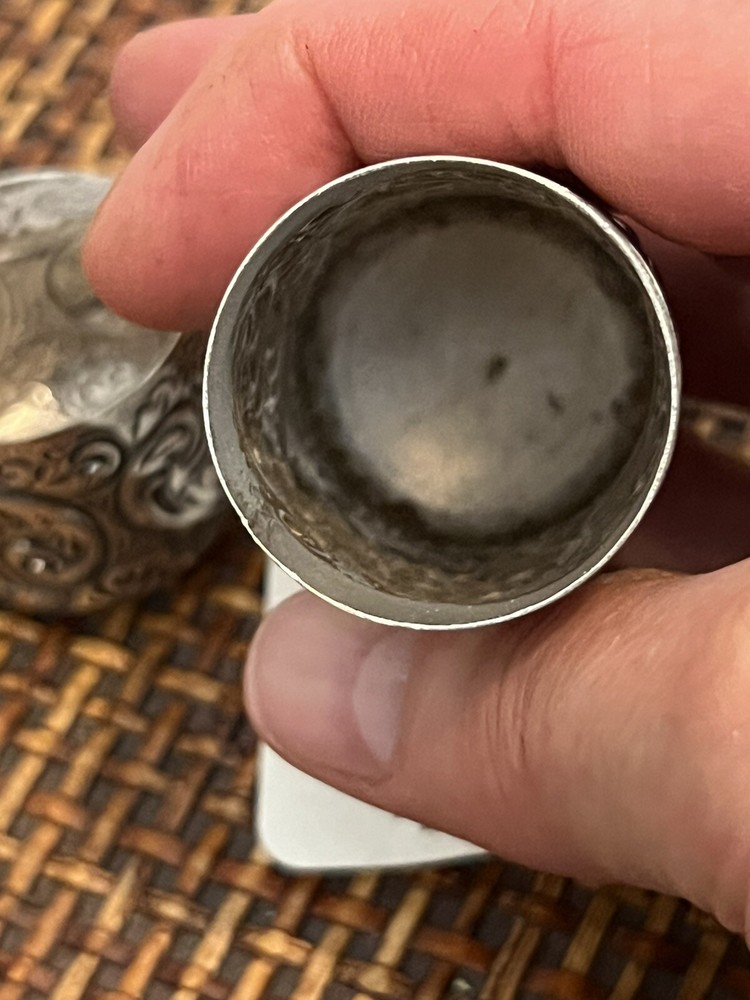 Sterling Tooth Powder Box Repousse 1880's