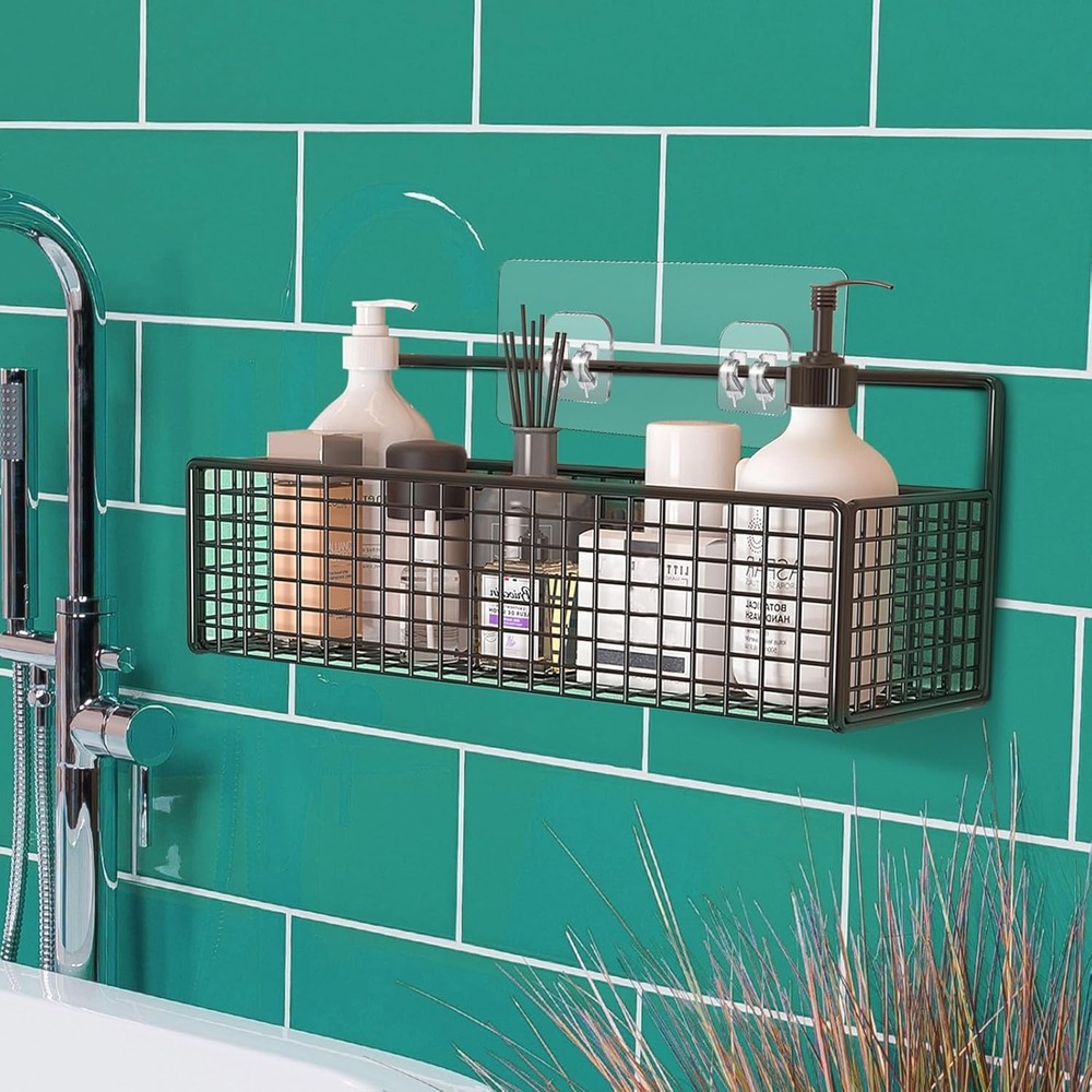 4 Pack Shower Caddy Adhesive Replacement, Strong Adhesive Sticker Hooks for Corn