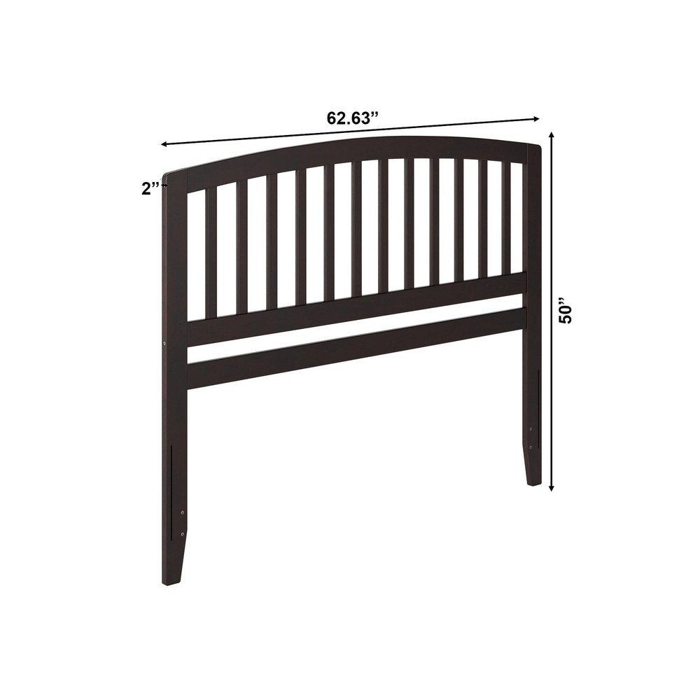, Richmond Slatted Queen Solid Wood Headboard, Espresso