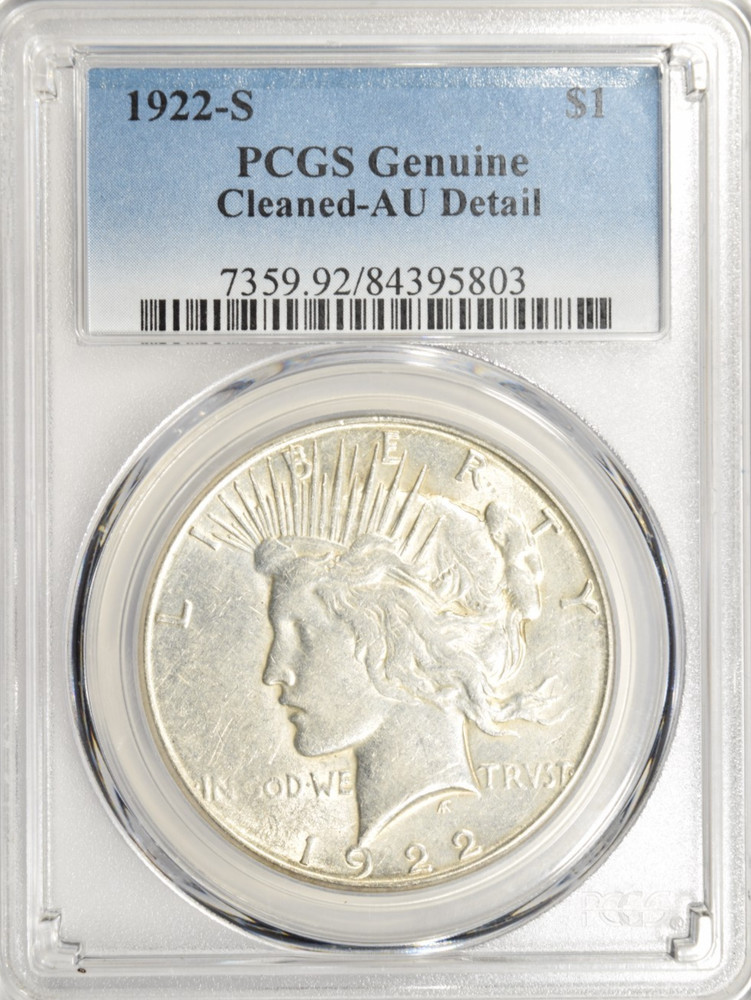 1922-S PEACE DOLLAR ~ PCGS AU DETAILS!