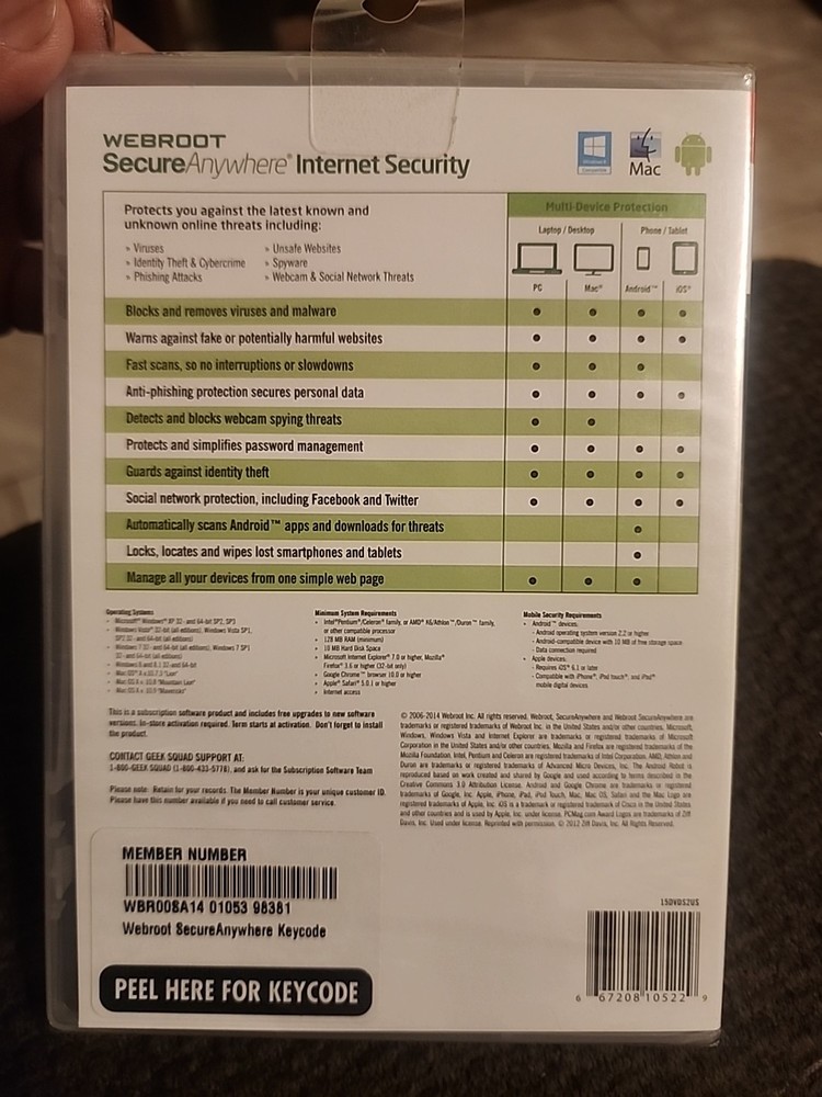 Webroot SecureAnywhere Internet Security - Full Version for Windows & Mac...