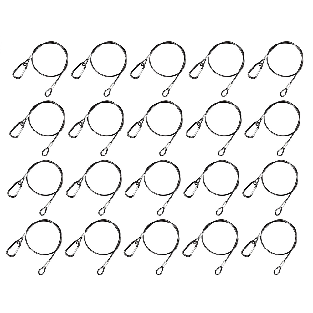 20 Pack 52Cm/20" Safety Security Cable Wire for Stage Lighting per Strip Load 10