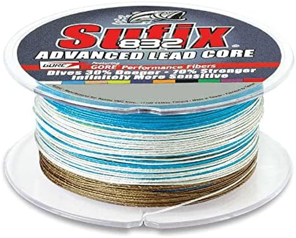 832 Lead Core, Metered Multi-Colored (12 Pound/100 Yard Spool)