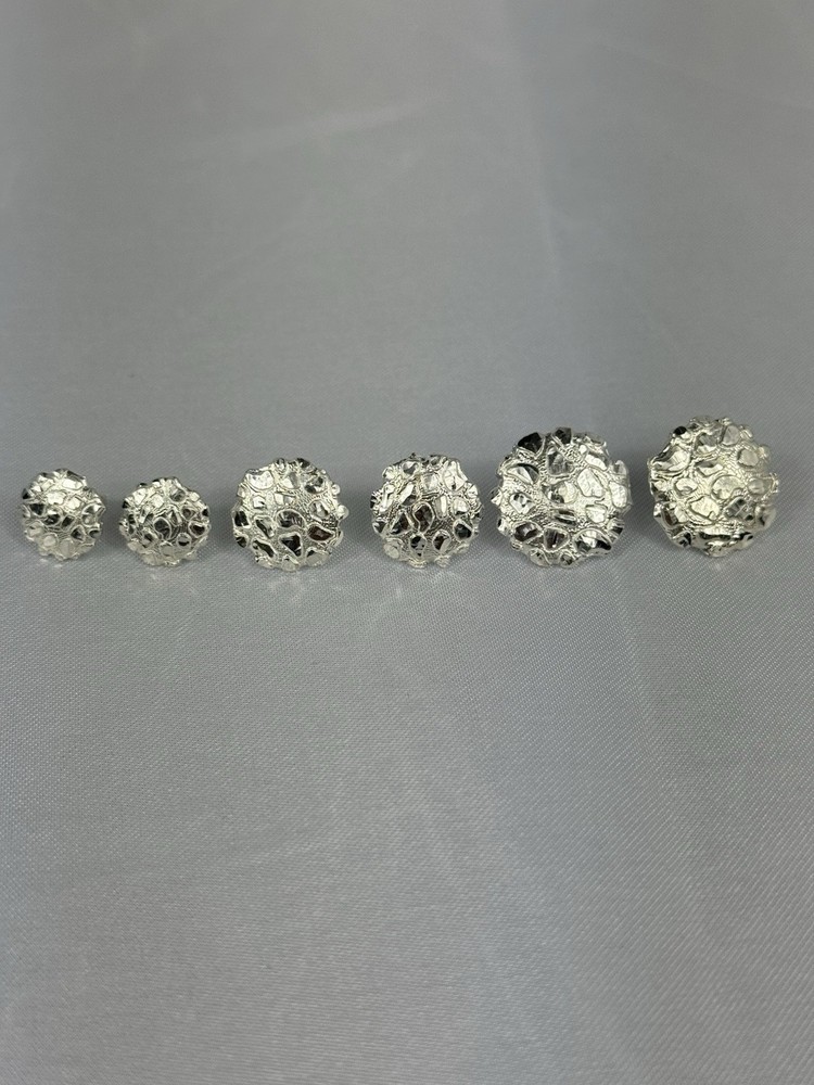 925 Sterling Silver Nugget Earrings With Push Backs Small To Large