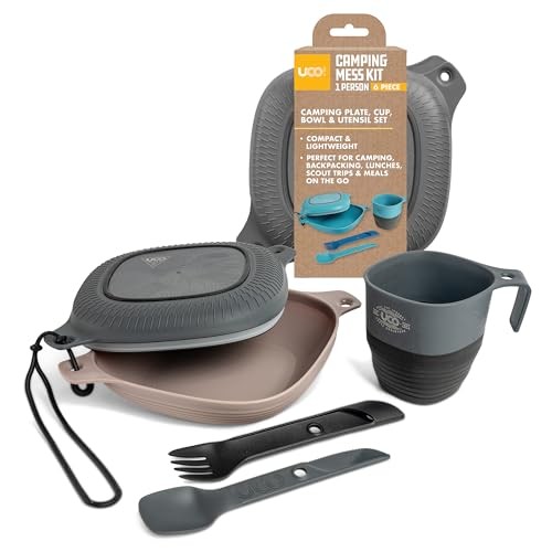 UCO 6-Piece Camping Mess Kit with Bowl, Plate,  Assorted Colors , Sizes