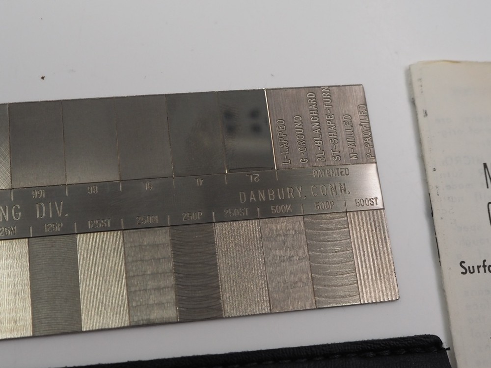 Gar Microfinish Comparator Surface Finish Scale S-22 Conventional Machining