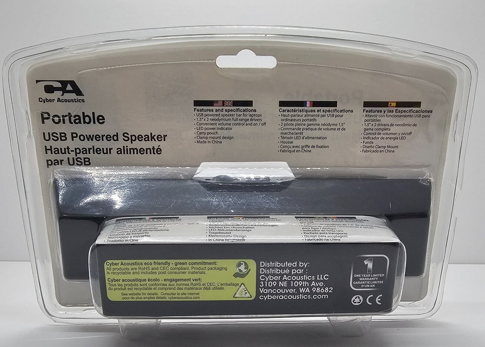 Cyber Acoustics USB Powered Portable Computer Speakers CA-2880 **NEW**