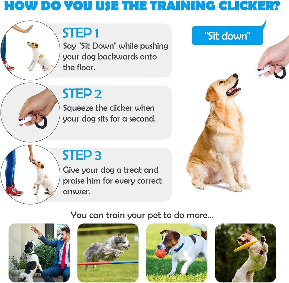Wrist Strap Training Clicker for Pets - Perfect for Behavioral Training 2-Pack