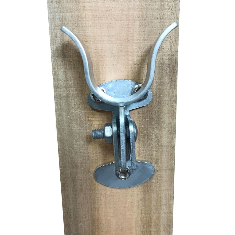 1-3/8" Flat Back Wall Mount Fork Gate Latch - 1-3/8", Silver