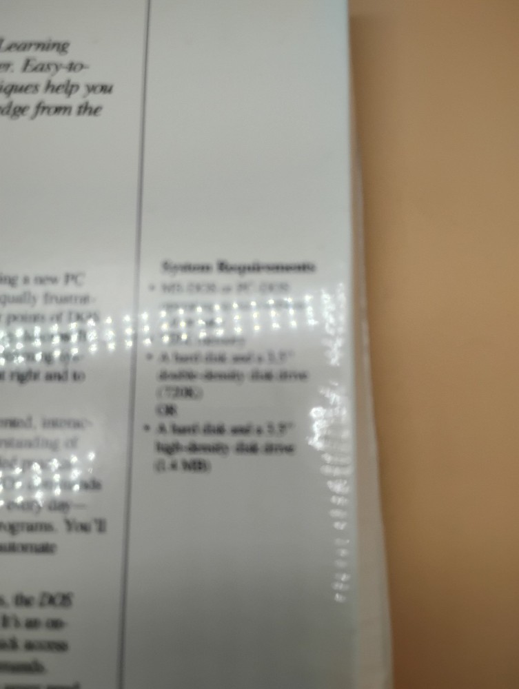 Microsoft Learning DOS 3.5" Disk Version Sealed Software NEW vintage 1991