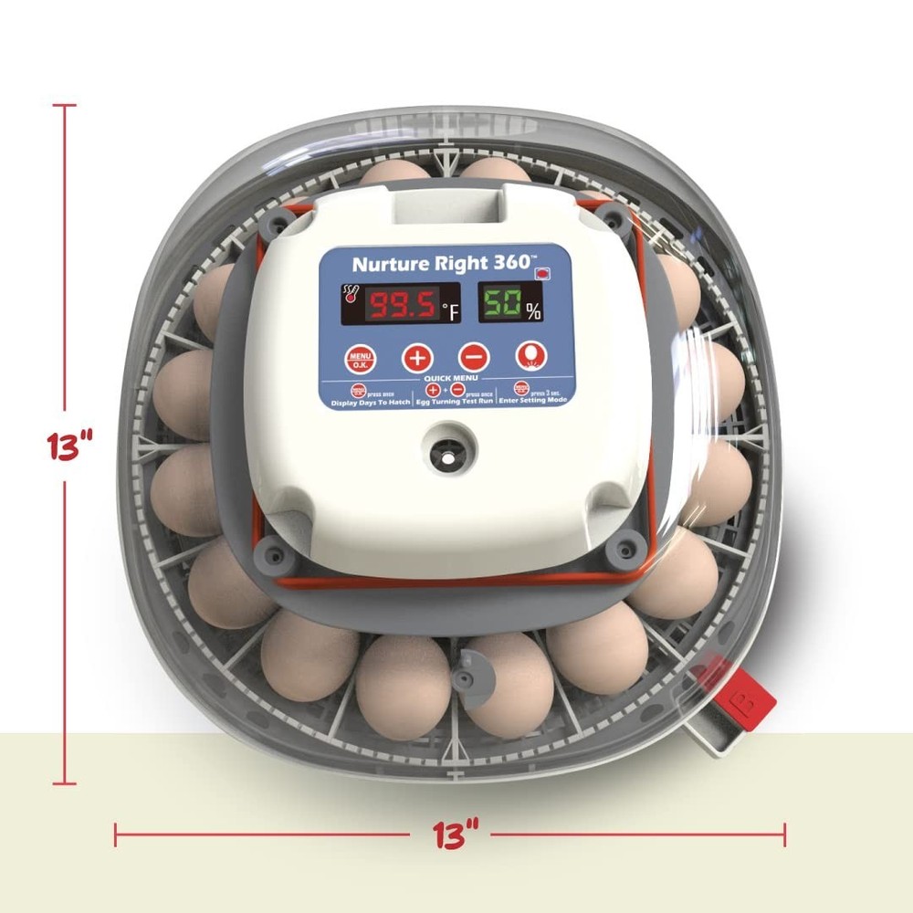 Compact Nurture Right Egg Incubator for Successful Hatching – 12-22 Egg Capacity