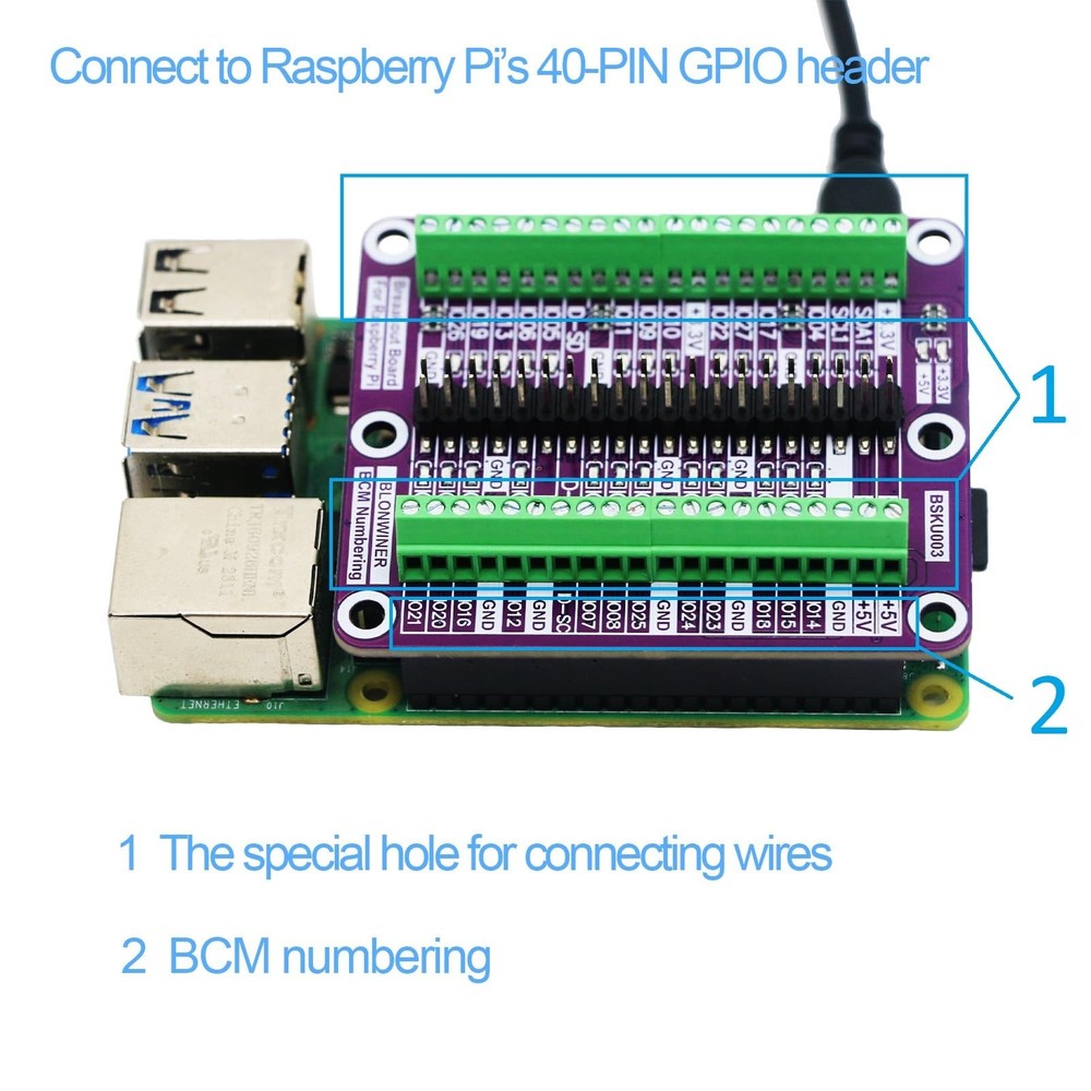 Breakout Board for Raspberry Pi GPIO Status LED Terminal Block Shield Hat