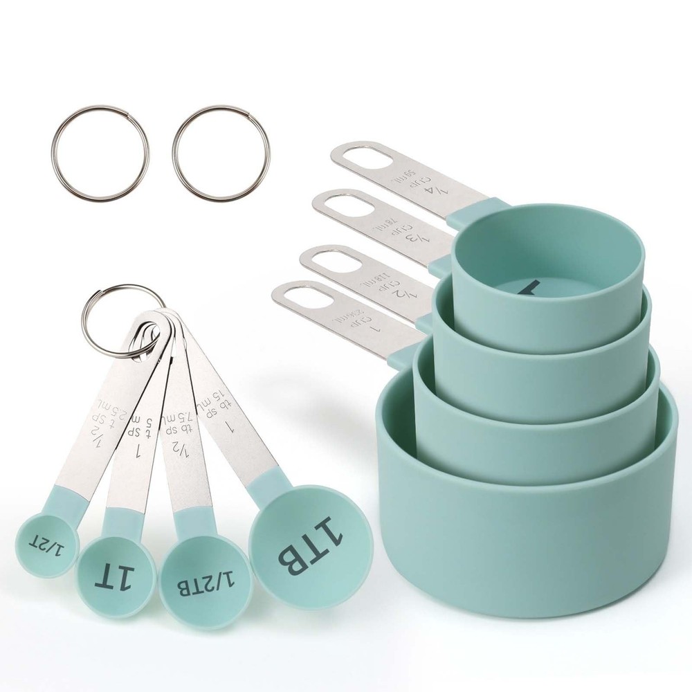 Easy to Read Measuring Cups & Spoons Set for Visually Impaired, Stackable,Lar...