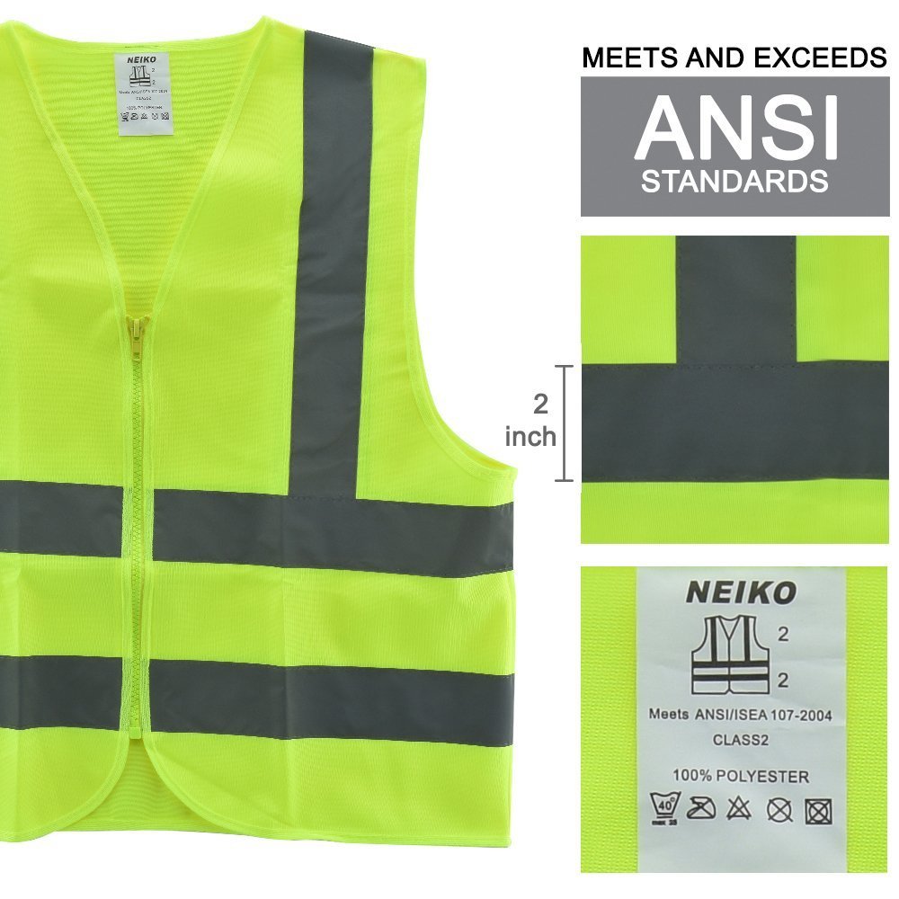 Solid Mesh High Visibility Safety Vest, ANSI/ ISEA 107-2010