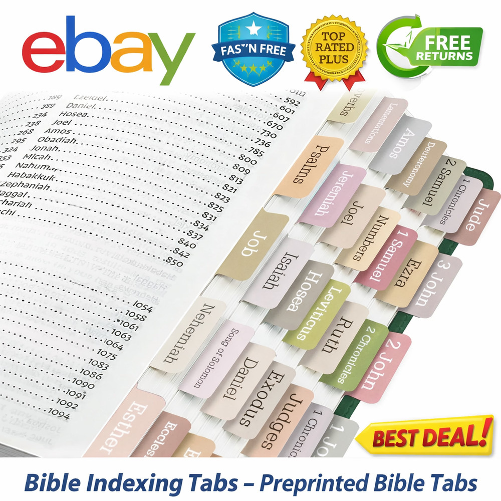 Laminated Bible Tabs,75 Tabs,Laminated Bible Index Tabs