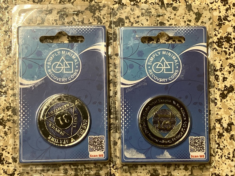 Alcoholics Anonymous Coins 31 & 51 Recovery Coins