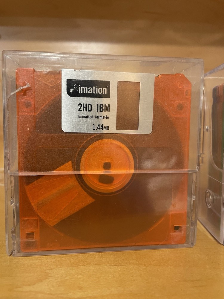 NEW IMATION 3.5" 2HD 1.44MB IBM Formatted Neon+ 22 Diskettes