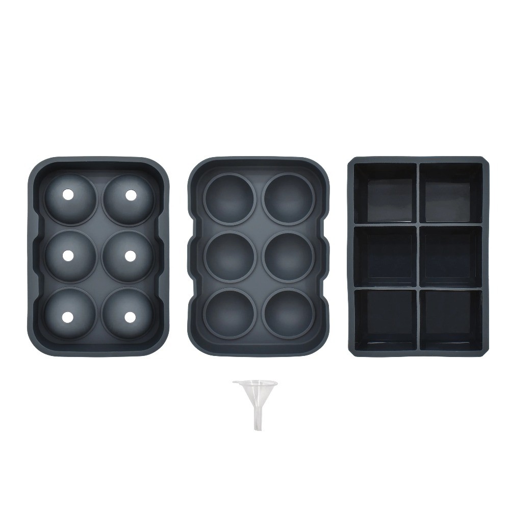 (3 pack)Ice Cube Tray, 3Pack Silicone Ice Cube Tray Grey, 3 pack