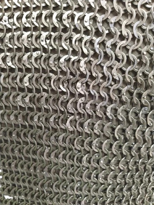 ChainMail Half Shirt , Flat Riveted with Flat Solid rings and Brass ring on edge