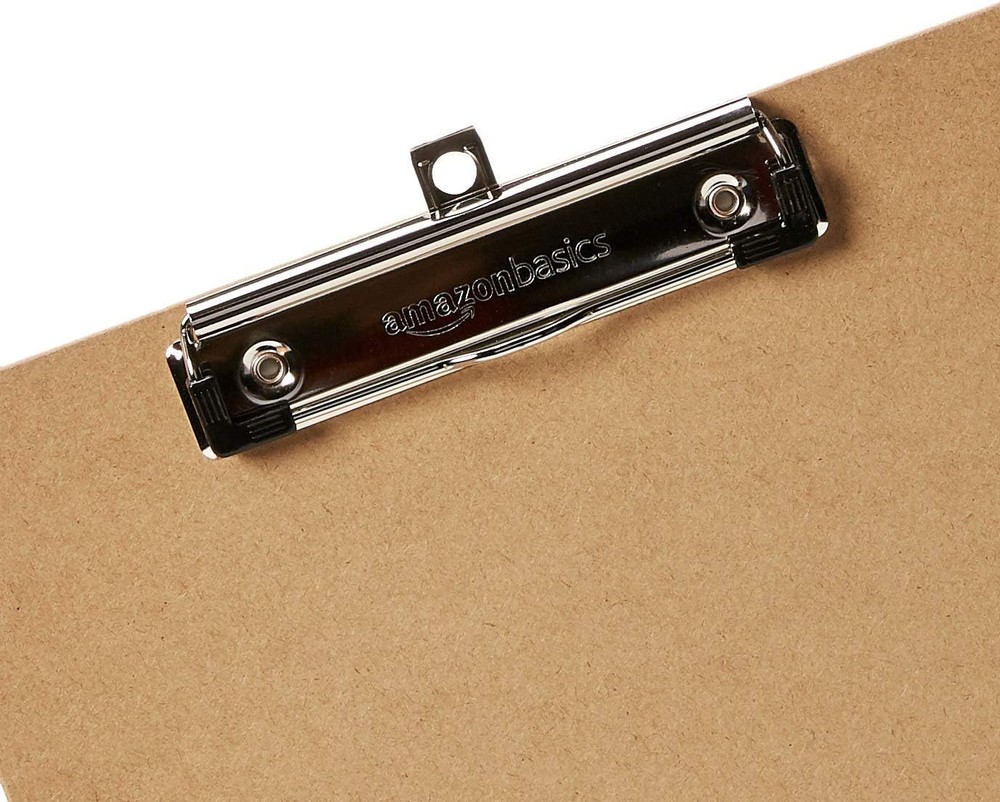 Amazon Basics Hardboard Office Clipboard, Low-Profile, Letter 6-Pack, Brown