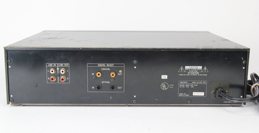 SONY DTC-700 Digital Audio Tape Deck DAT Powers On Untested