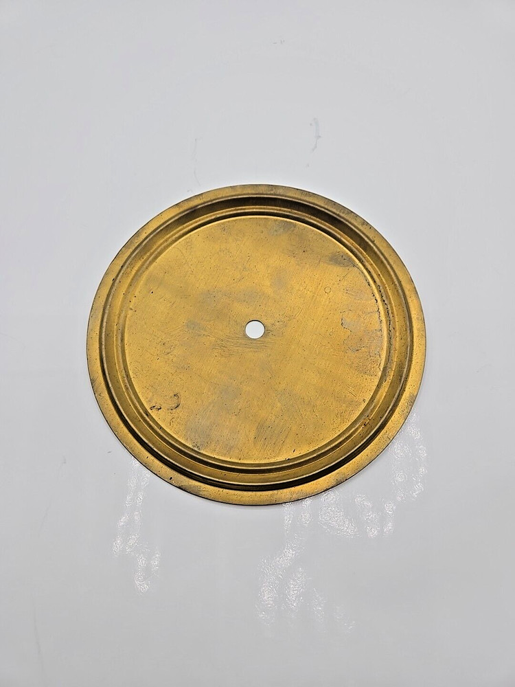 Vintage Solid Brass Clock Dial Pan 6 1/2" Clockmaker Stock