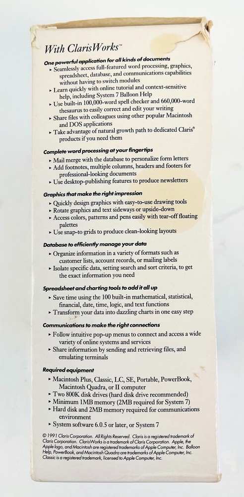 ClarisWorks Macintosh Integrated Education Software