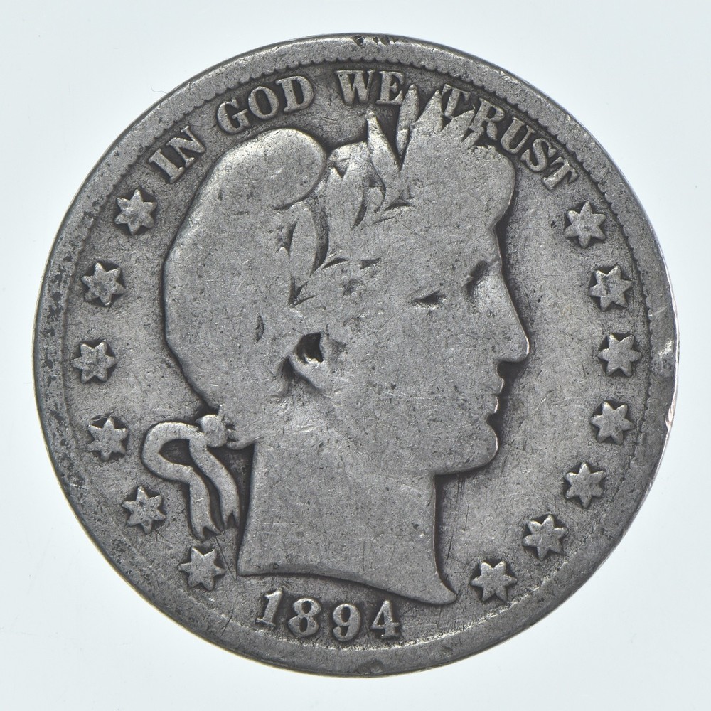 1894-S Barber Half Dollar Average Circ 90% Silver