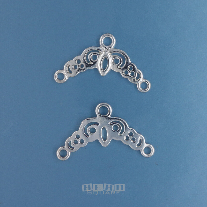 2 Solid Sterling Silver Chandelier / Multi 3 Strand End Bar Connector #44311