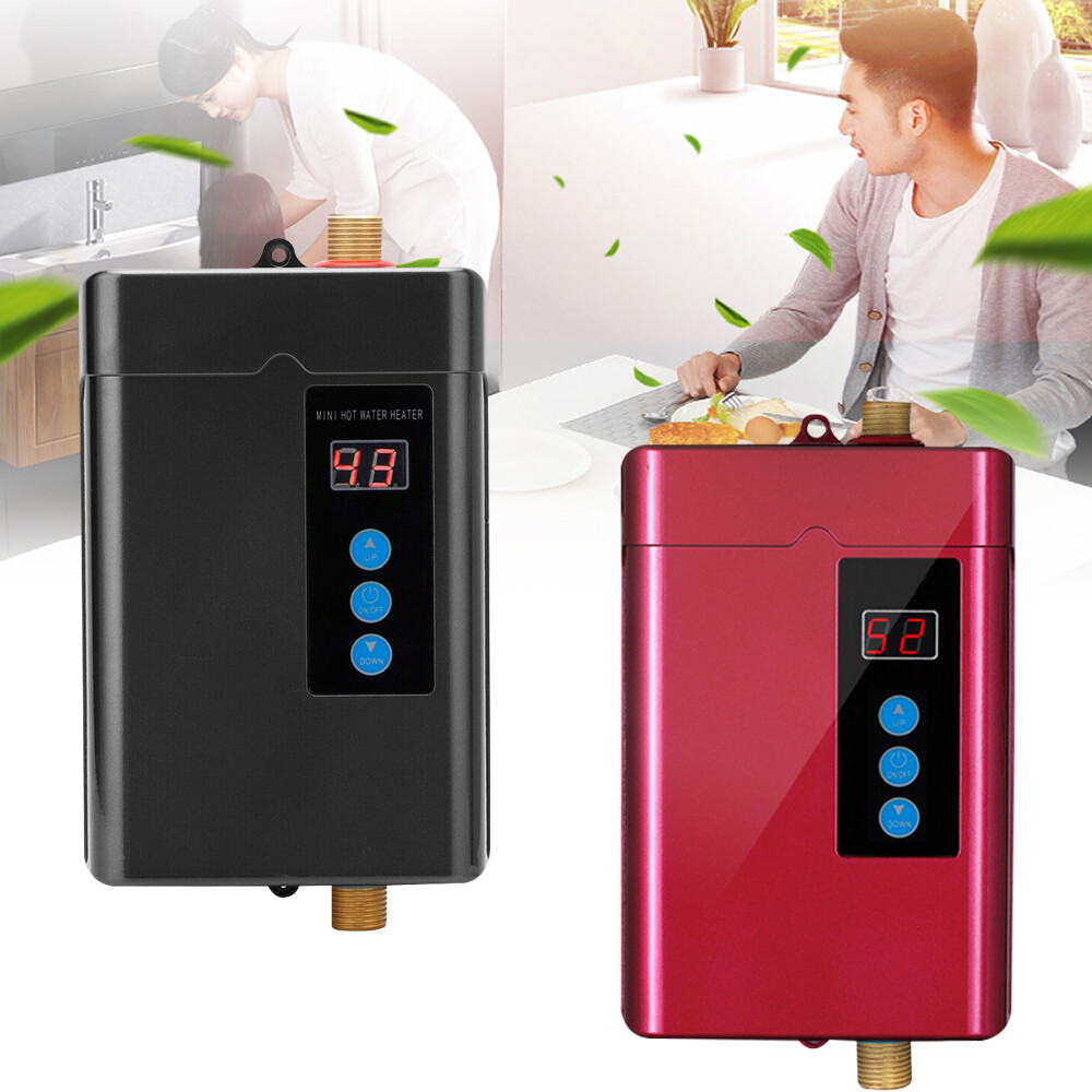 Electric Instant Water Heater-Compact 110V for Kitchen/Bathroom Use 28-55°C Mini