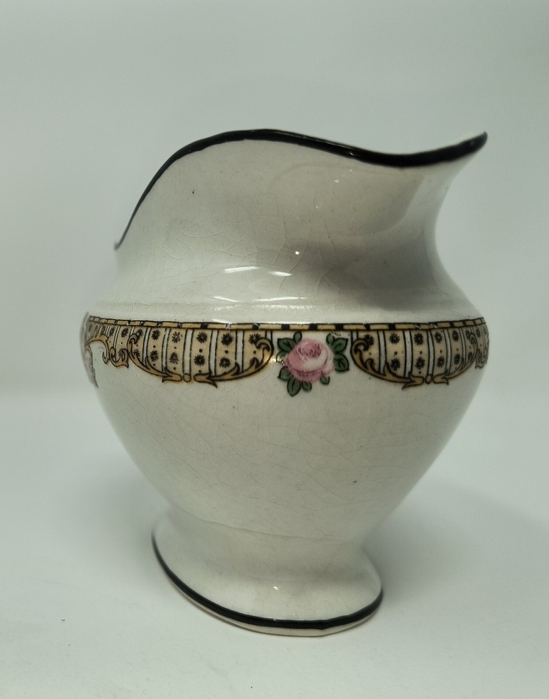 Vintage Colonial Co Creamer Rose Pattern Crackle Glazing