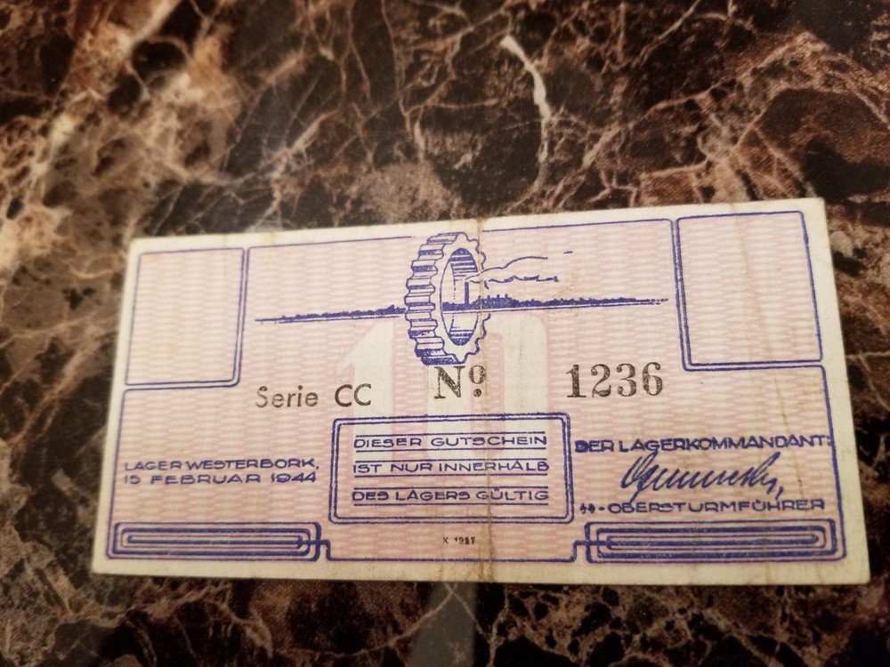 10 Cent Netherlands Westerbork Concentration Camp Currency Bill Note kz