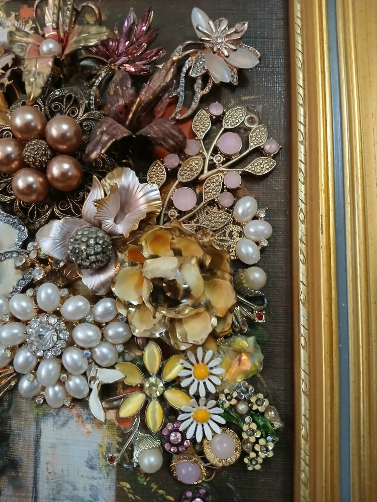 Flower Bouget Handmade Using Jewelry Pieces