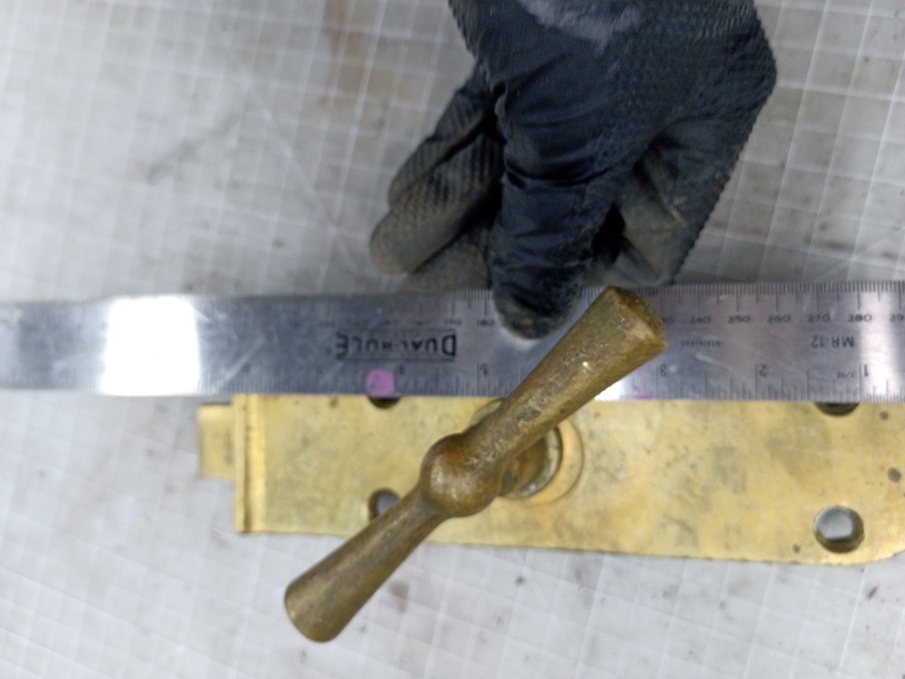 Massive solid brass maritime door latch 9" x 2"