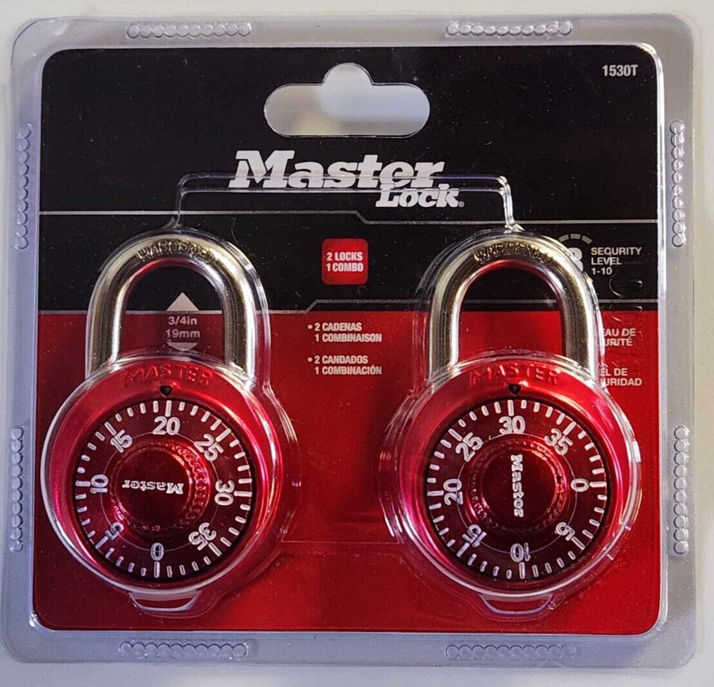 Master Lock Combo Locks 2 Pack 1 Combo Red