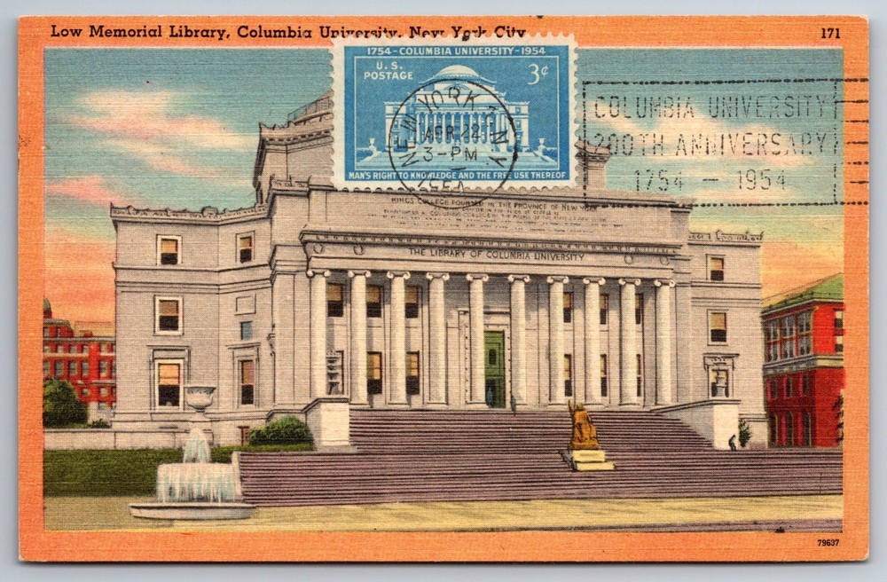 #1029 Columbia University FDC Maxi Card