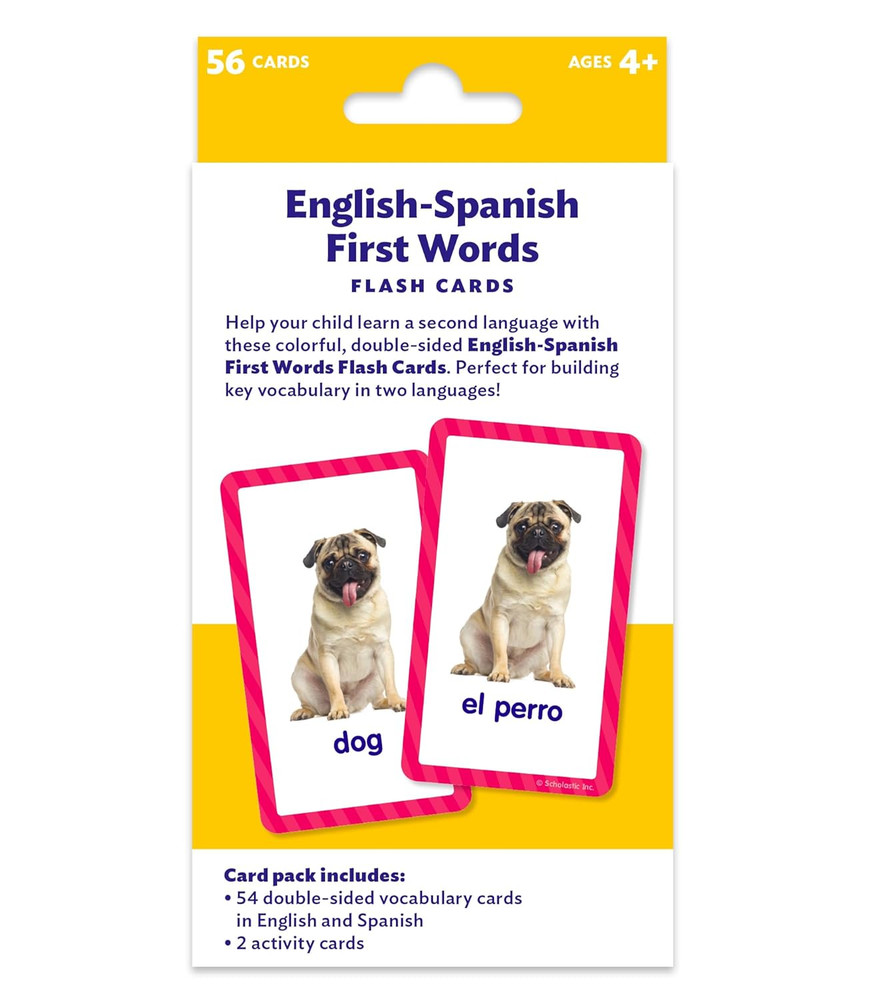 English-Spanish First Words Flash Cards