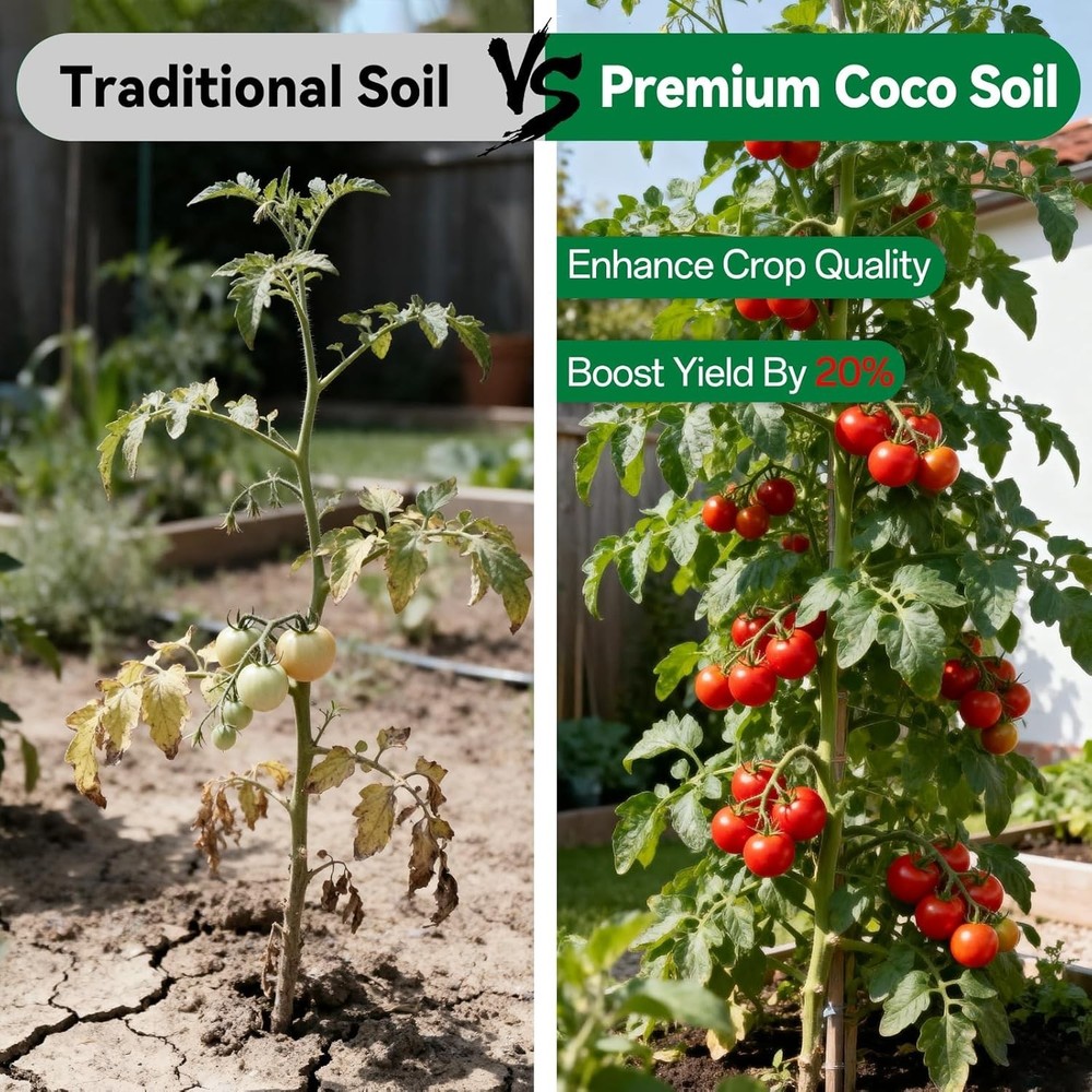 Compact 4 Pcs Coco Coir Bricks - Ideal for Small Space Gardening & Seed Starters