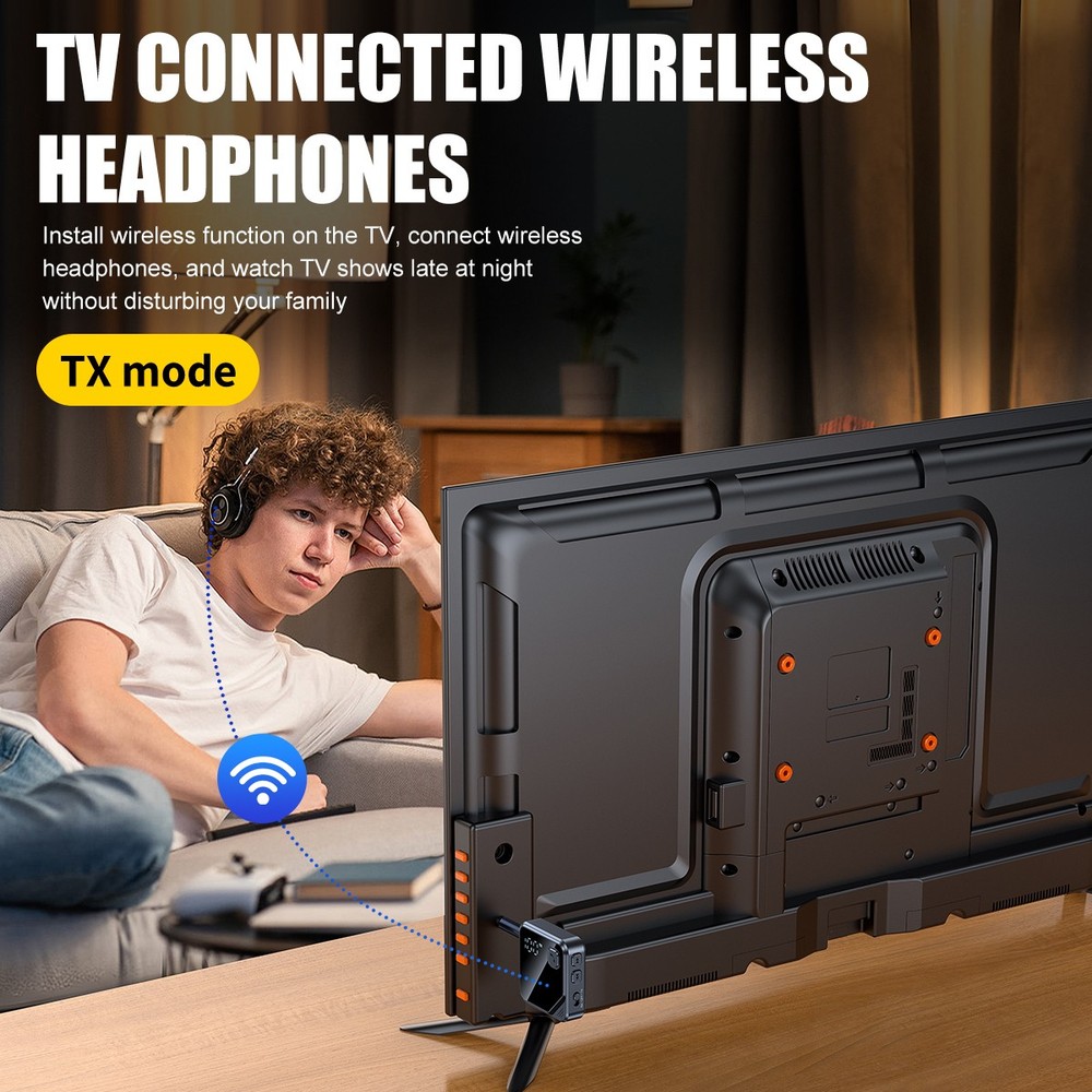 2-in-1 Bluetooth V5.4 Transmitter Receiver Wireless Audio 3.5mm Jack Aux Adapter
