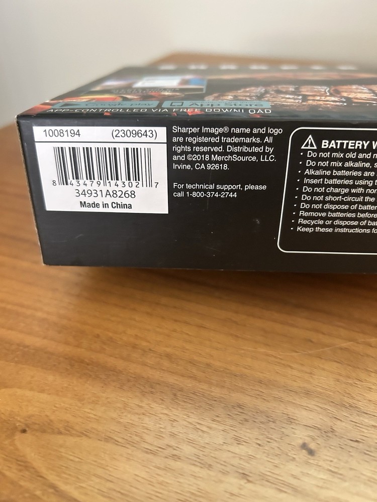 Sharper Image Bluetooth Intelligent Grill Cooking Thermometer New