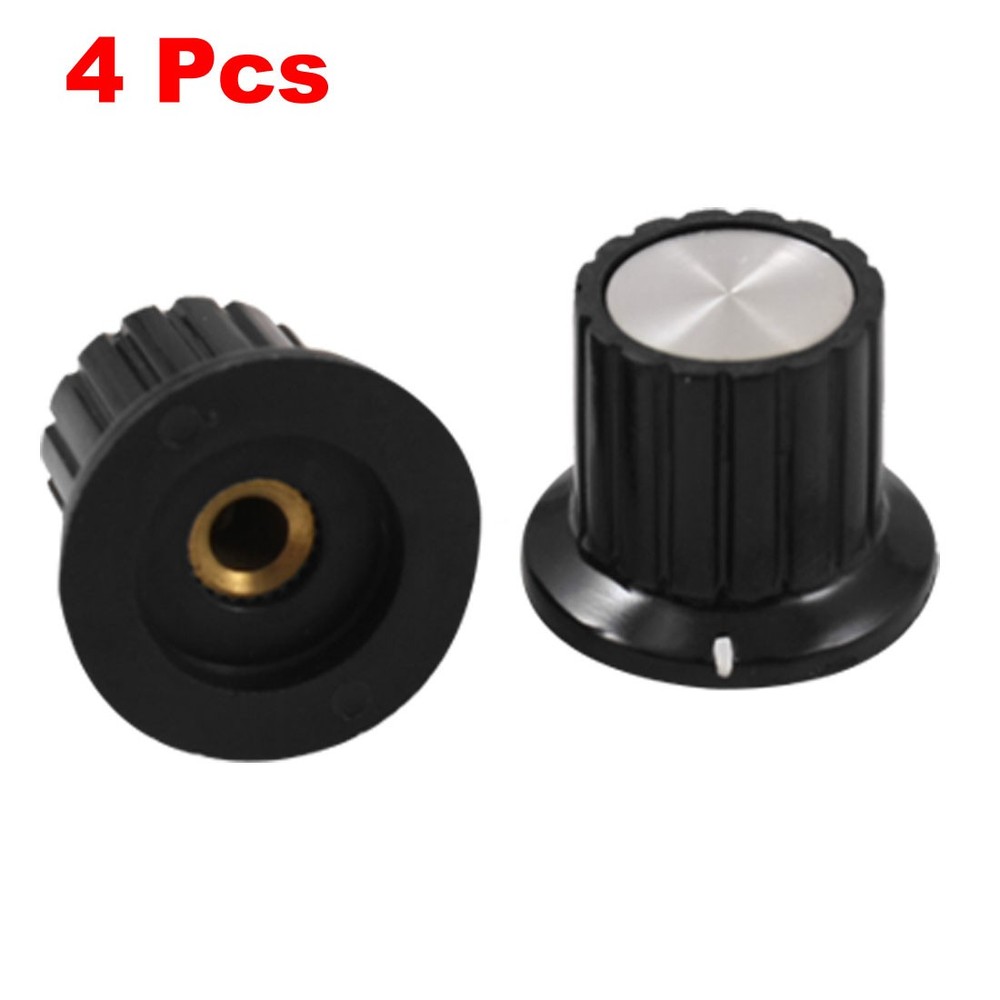 4 Pack Plastic Potentiometer Control Knob Cap Black 4mm
