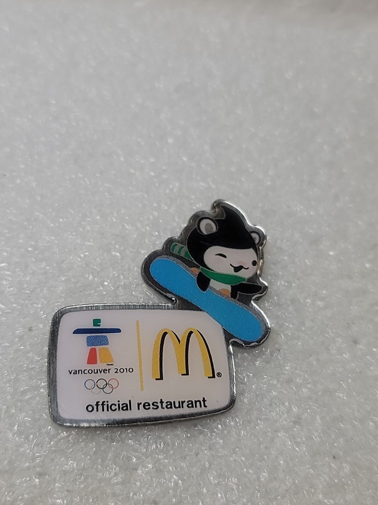 McDonald's Vancouver Olympics 2010 Enamel Lapel Pin Single Post Rubber Back