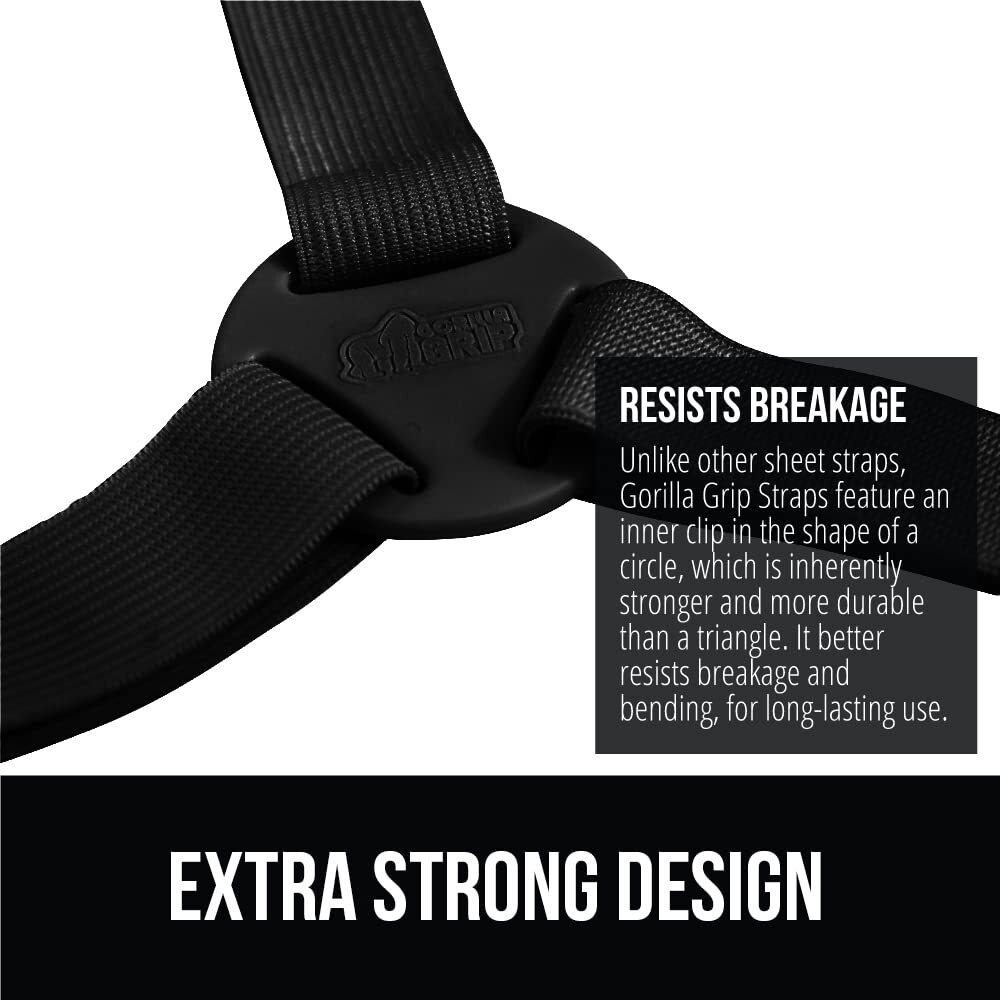 Bed Sheet Straps, Adjustable Elastic Fasteners with Metal Clips, Keep in Plac...
