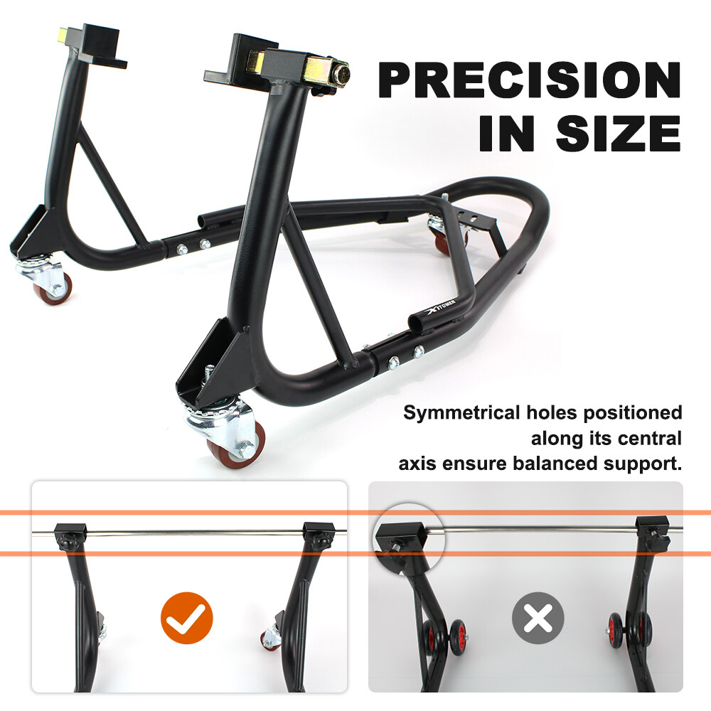 Steel Universal Motorcycle Mobile Lift Frame Bracket Support Stand Black