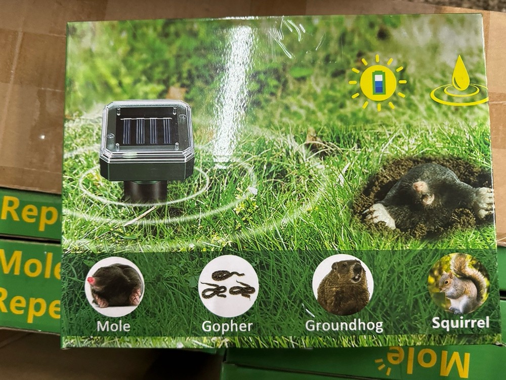 12x Ultrasonic Mole Repeller Solar Gopher Spider Snake Repellent Two 6 Pack