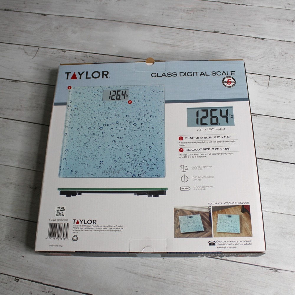 Taylor Digital Glass Bath Scale 400 LB Weight Capacity
